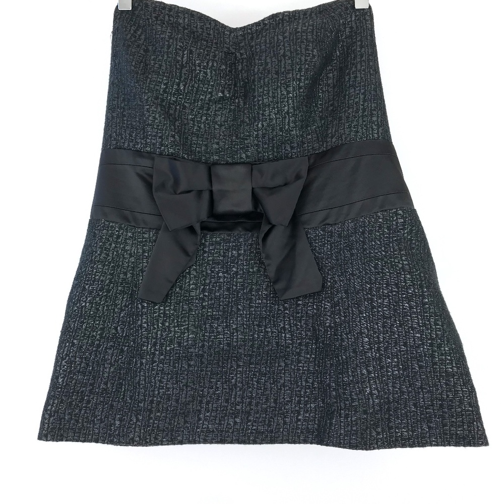 Lane Bryant Black Strapless Bow Accent Blouse Top